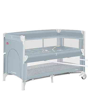 Манеж детский - кровать для новорожденных 2 в 1 со вторым дном Porta CRL-18103 Mint Green 125*65 см CARRELLO серый Кривой Рог