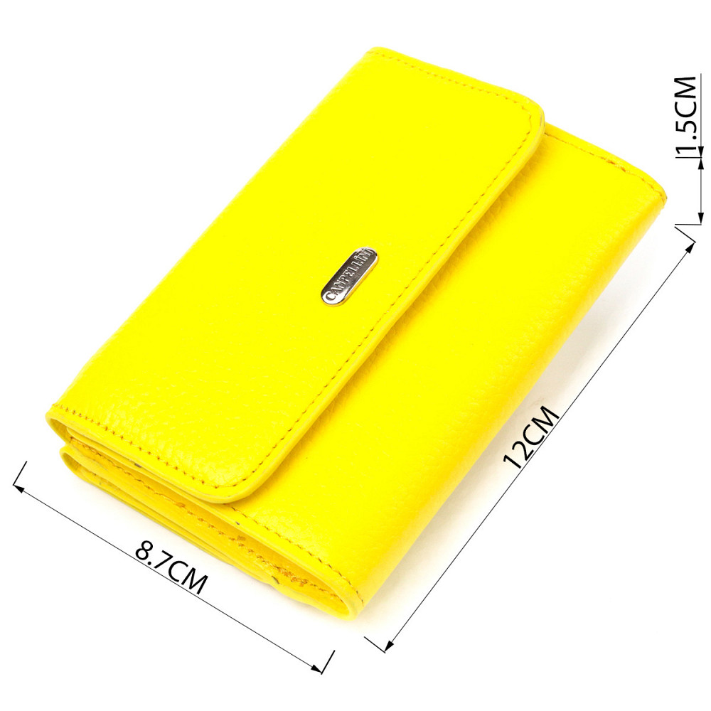 Молодежный яркий кошелек из натуральной кожи флотар CANPELLINI 21597 Лимонный Киев - изображение 3