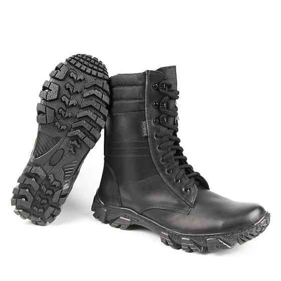 Тактичні демісезонні чоловічі чорні берці Спринт, військові чоловічі шкіряні берці прошиті та проклеєні Львів