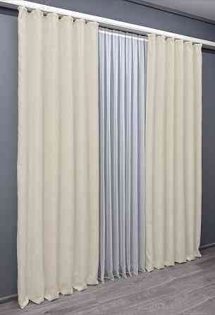 Комплект готових штор VR-Textil Жакард Sultan № 870ш Кремовий 100х270 см 2 шт (31-282) Київ