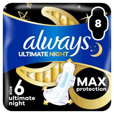 Гигиенические прокладки Always Ultimate Night Розмір 6 8 шт. (8700216213905) Винница