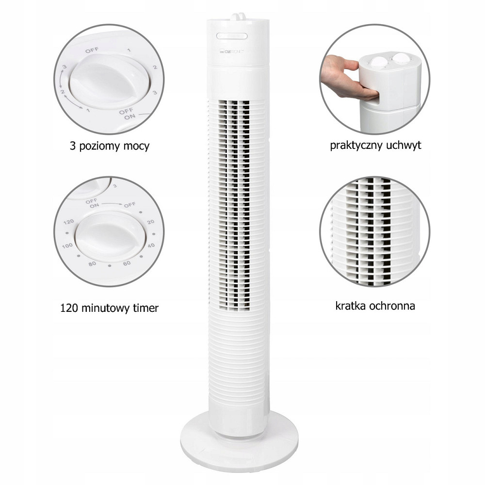 Колонний вентилятор 3 рівні швидкості з таймером Clatronic TVL (3770) 35 Вт Нововолинськ - фото 2