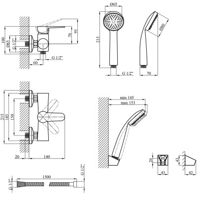 Душевой гарнитур Kroner Elbe-C050 (CV017354) Винница - изображение 7