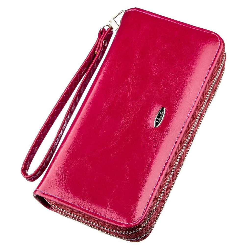 Кошелек женский из гладкой экокожи Темно-розовый (KIVI) Киев - изображение 5