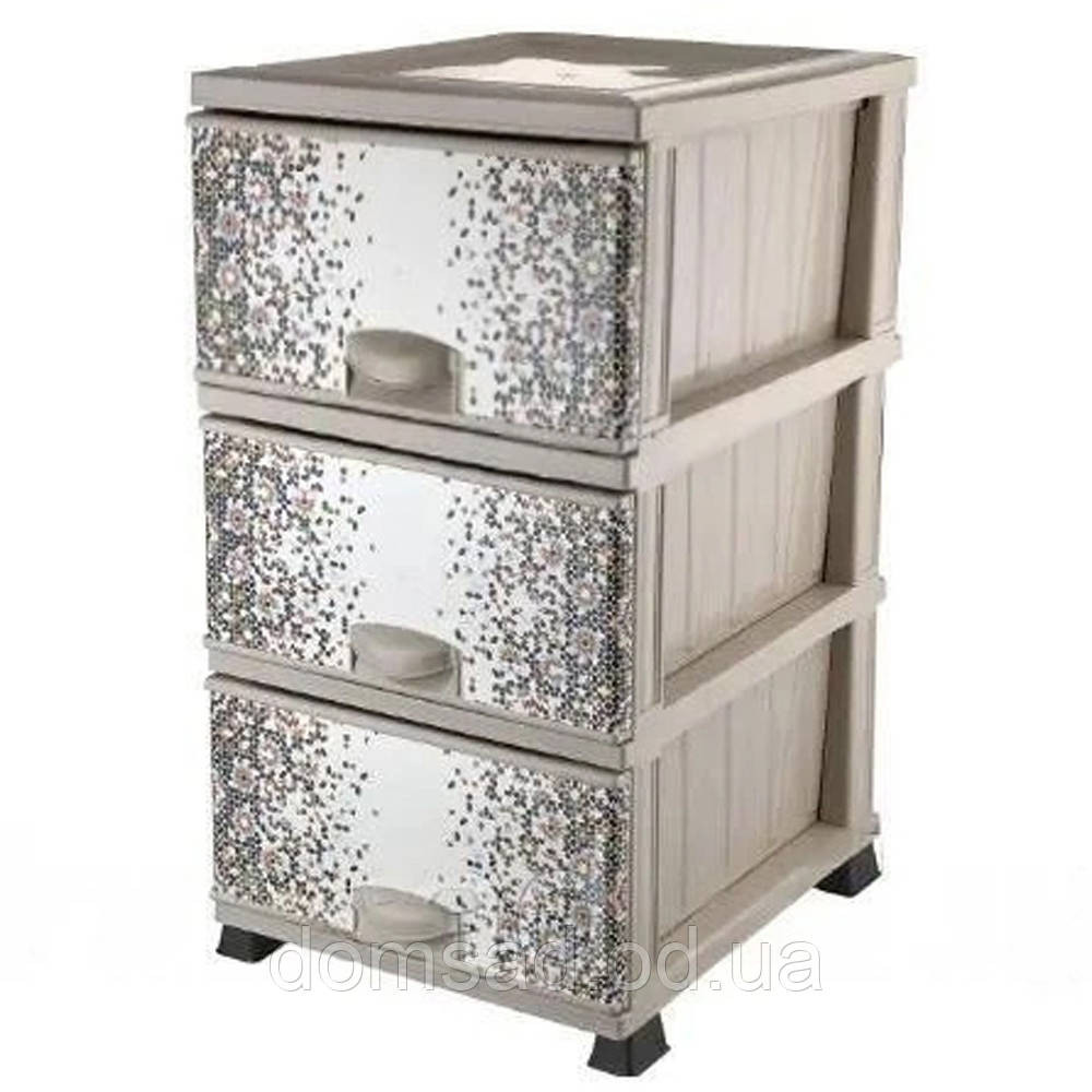 Комод пластиковый Элиф (Elif) Мозаика (Mosaic). 69х39х48. 3 секции. Производитель Турция Одесса - изображение 1