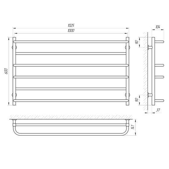 Электрический полотенцесушитель Laris Зебра Практик ЧК6 1000Х600 Э белый Киев