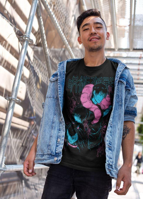 Футболка з аніме принтом Магічна битва оверсайз (S/M/L) Чорний AnimeJ1096 Дніпро - фото 4