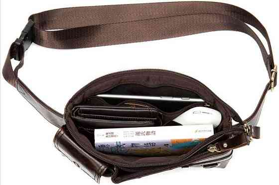 Поясная cумка мужская Vintage 14897 Коричневая Киев