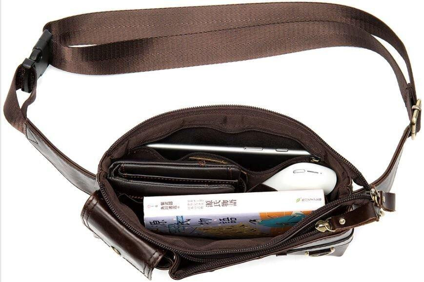 Поясная cумка мужская Vintage 14897 Коричневая Киев - изображение 2