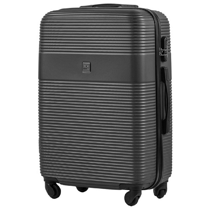 Валіза пластикова Wings 5398 середня 65 см графіт Київ - фото 1