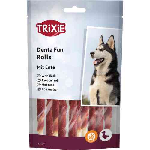 Ласощі Trixie Denta Fun Chewing Rolls для собак Паличка для чищення зубів з качкою 12 см 80 г 10 шт Київ