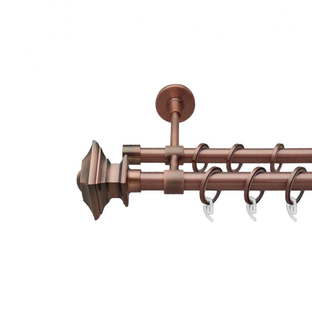 Карниз Orvit Борджеза металевий дворядний закритий гладка труба кільце фасонне металеве  Мідь 19\16 мм 200 см (6938772) Львів - фото 1