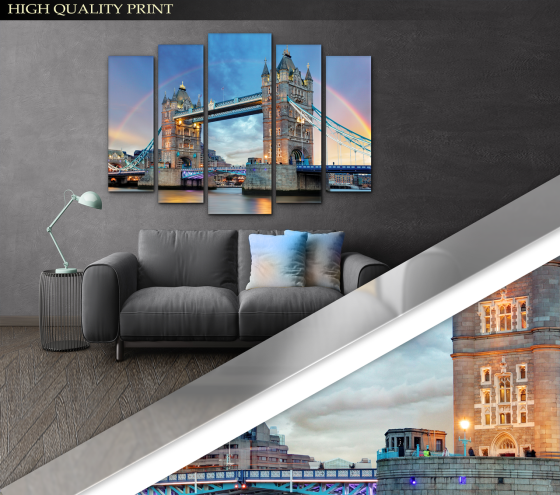 Модульна картина Лондон Міст Art-291_5 ( 80х118см ) Київ