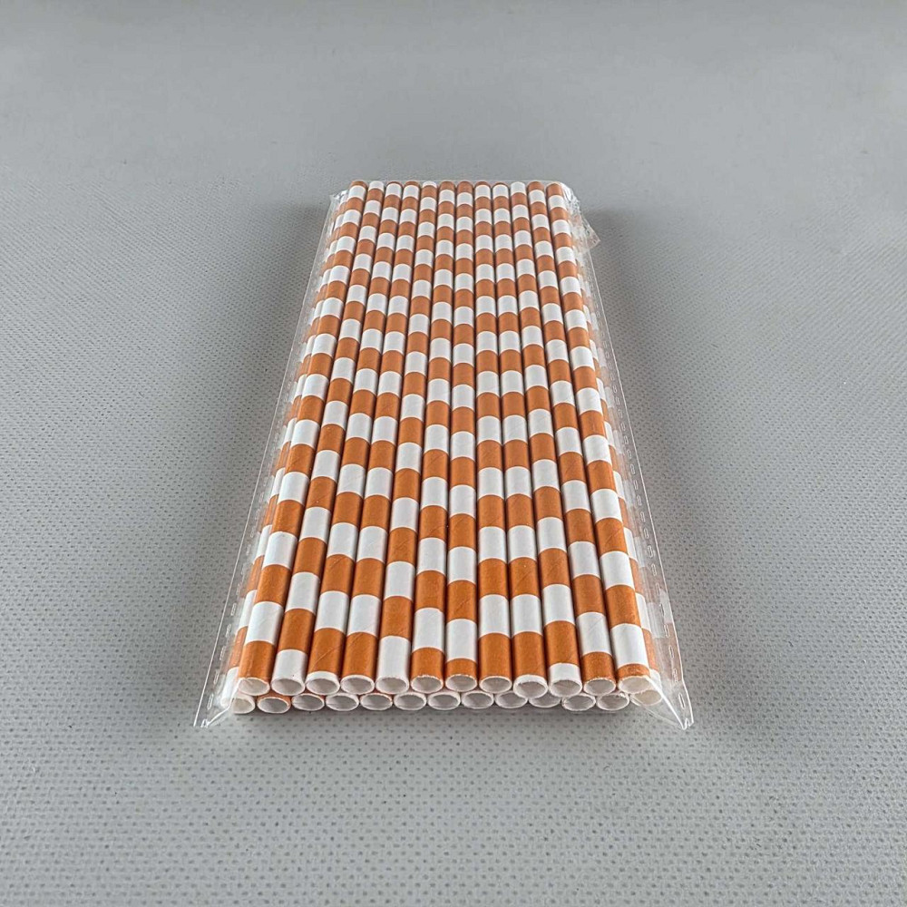 Соломка трубочка паперова Ø 5 мм 20 см "Карамель "Жовтогаряча 25 шт (1 пачка) Харків - фото 2