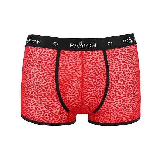 Мужские прозрачные боксеры Passion 046 SHORT PARKER XXL/XXXL Red, сетка, под леопард Sex Aura Киев