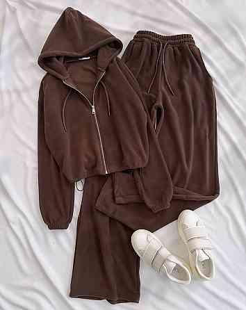 Женский прогулочный костюм двойка турецкий велюр Шоколад, 42/46 Одесса