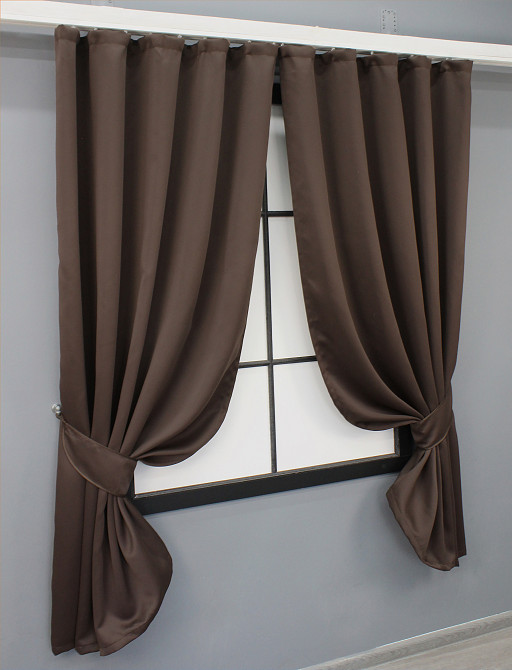 Комплект готовых штор VR-Textil Bagema Rvs № 1243ш Коричневый 130х170 см 2 шт (35-0231) Киев - изображение 2