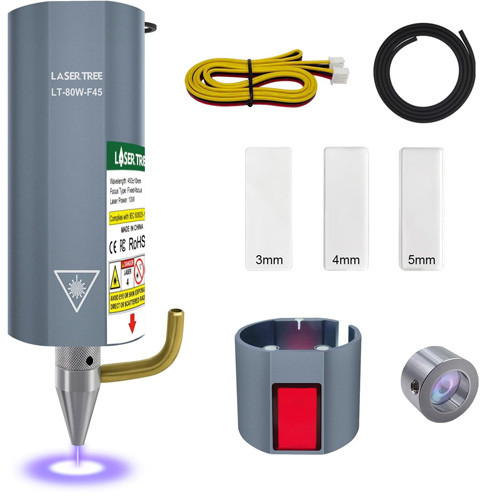 Мощный лазер с подачей воздуха 80Вт 450нм для CNC3018PRO, LT-80W-F45 Винница - изображение 6