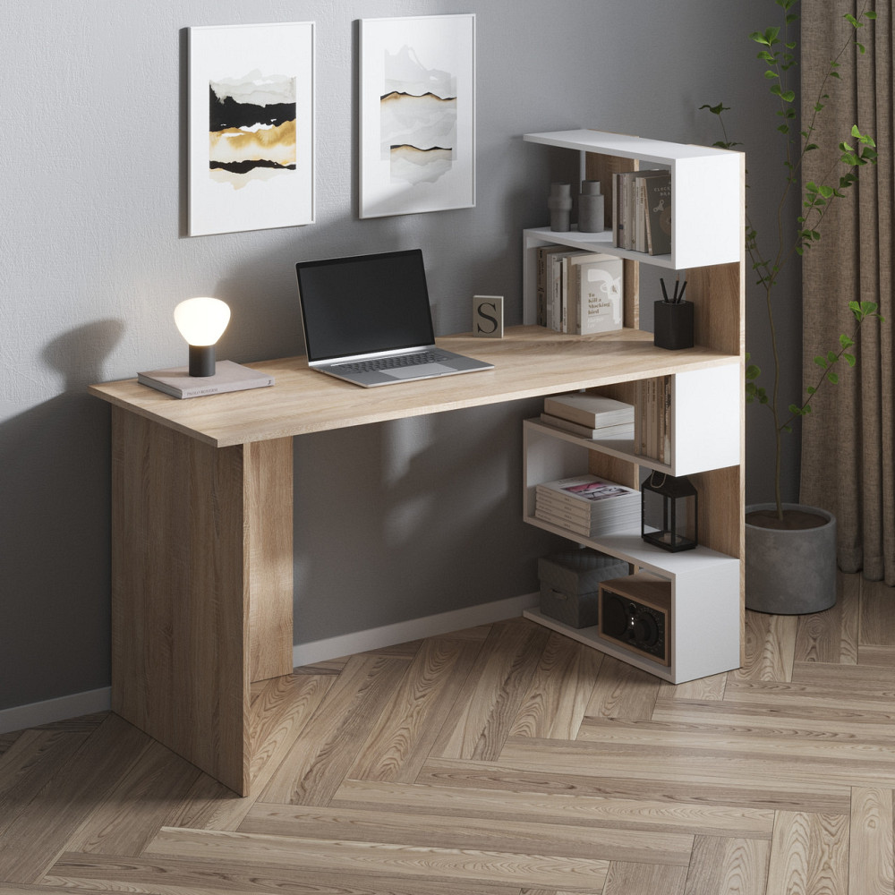 Комп’ютерний стіл VAYS M-15, письмовий з полицями праворуч, ЛДСП, 142×60×123 см – для дому, навчання, офісу Львів - фото 6