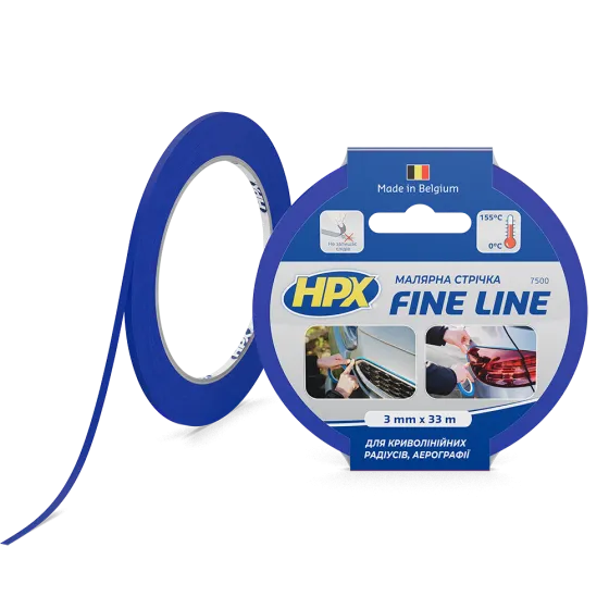 Маскуюча стрічка (скотч) HPX FINE LINE 3 мм*33 м для криволінійних контурів (FL0333) Киев