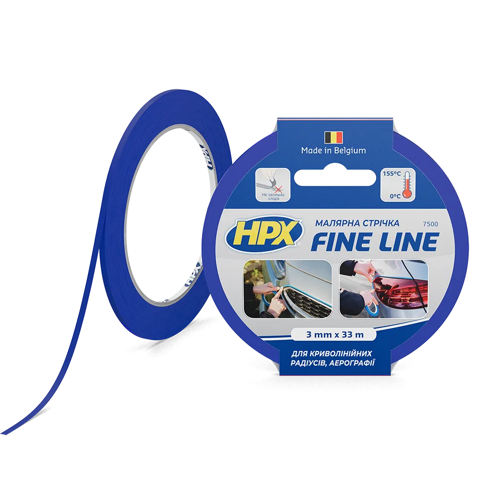 Маскуюча стрічка (скотч) HPX FINE LINE 3 мм*33 м для криволінійних контурів (FL0333) Киев - изображение 1