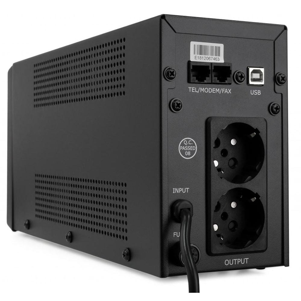 Джерело безперебійного живлення Vinga VPC-600MU 600ВА / 360 Вт з LCD-дисплеєм з USB у металевому корпусі Киев - изображение 5