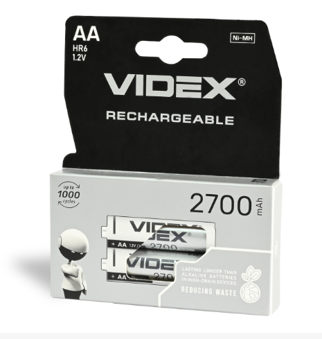 Аккумулятор VIDEX HR6 AA Ni-MH 2700mAh 1.2V 1 шт. Днепр - изображение 1