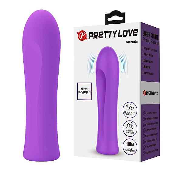 Мини-вибратор PRETTY LOVE Alfreda 12 режимов, фиолетовый, 10.2 х 2.6 см Sex Aura Киев