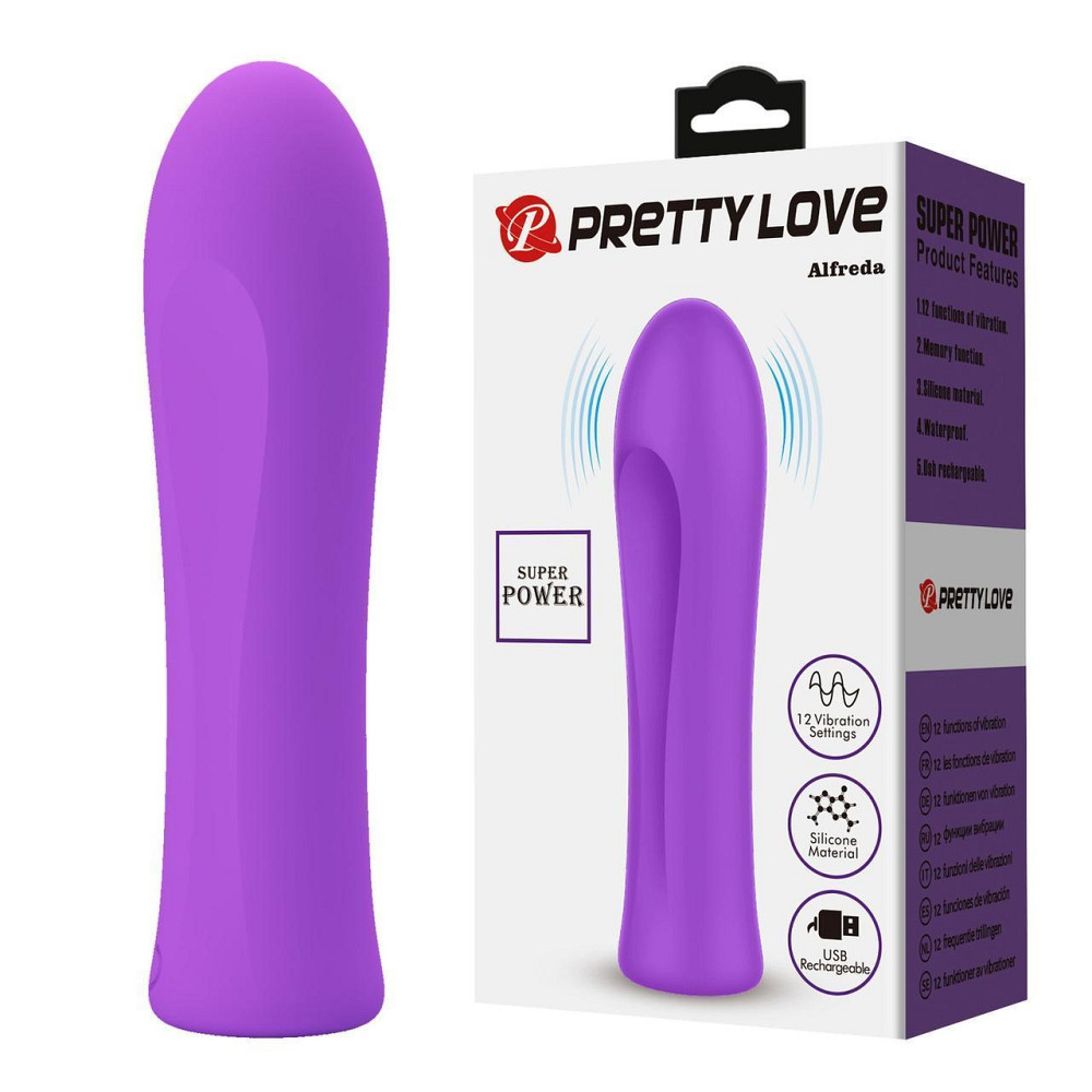 Мини-вибратор PRETTY LOVE Alfreda 12 режимов, фиолетовый, 10.2 х 2.6 см Sex Aura Киев - изображение 1