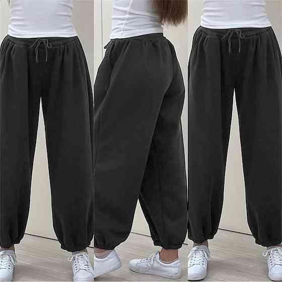 Жіночі повсякденні джогери якісна тринитка на флісі. Графіт Одеса