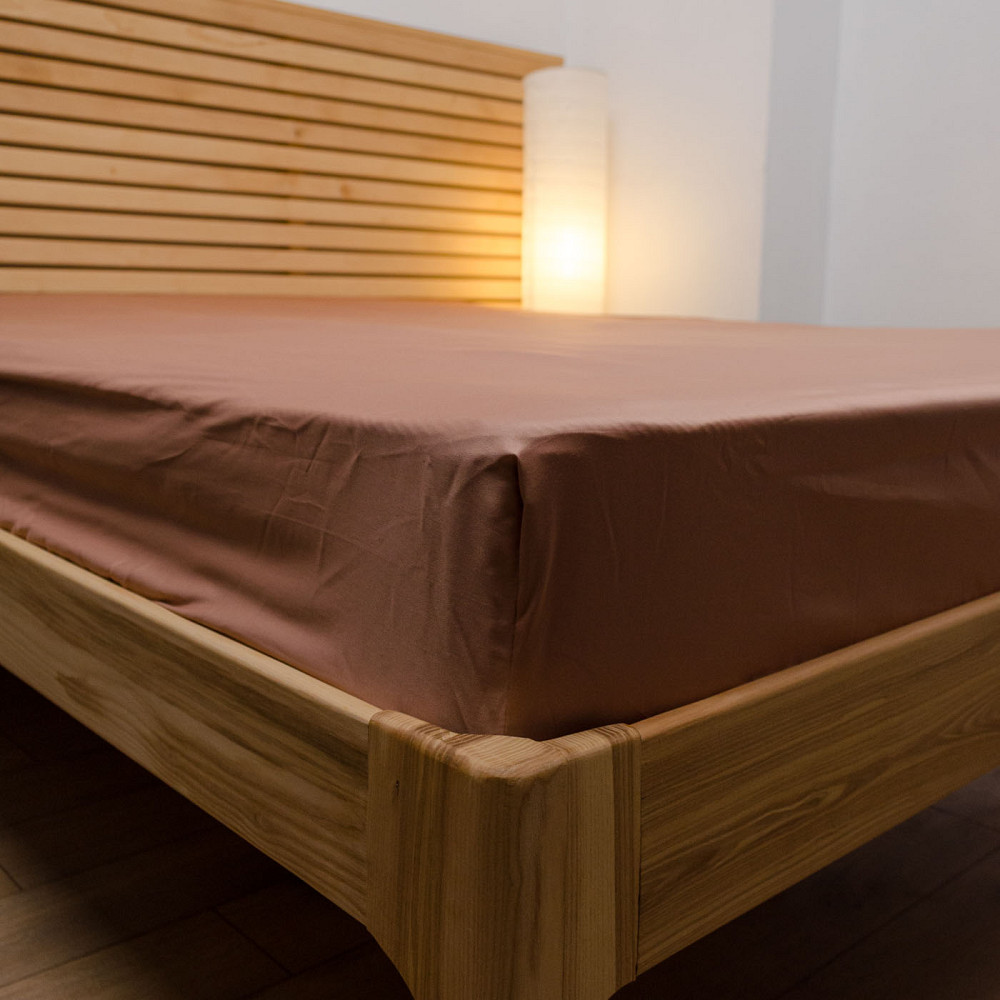 Простынь на резинке двуспальная сатин 100% хлопок 160х200х30см 125г/м2 (Фраппе) Сумы - изображение 4