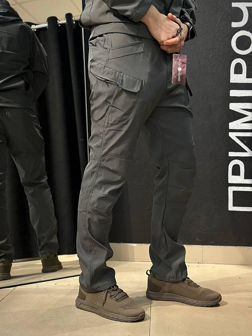 Softshell костюм чоловічий сірий водонепроникний вітростійкий куртка і штани для літа Львів - фото 10