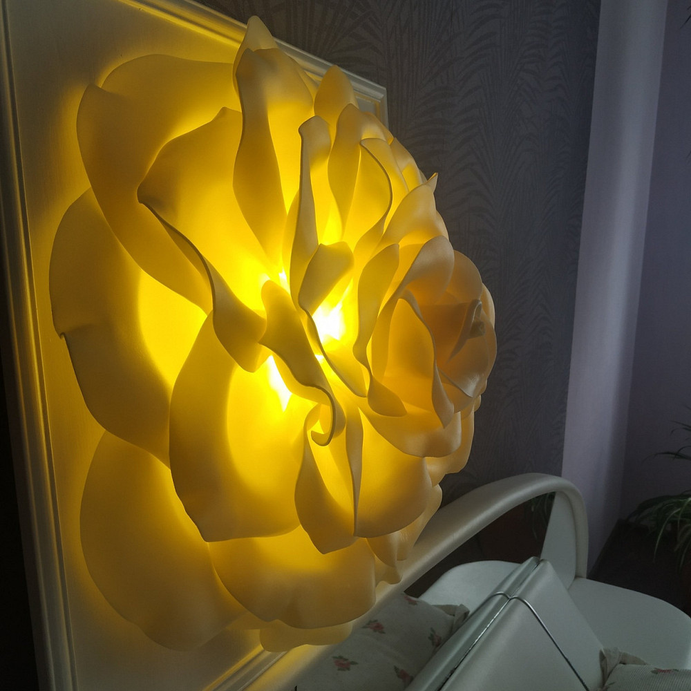 Світильник-нічник 3D картина "Біла троянда" Дніпро - фото 9