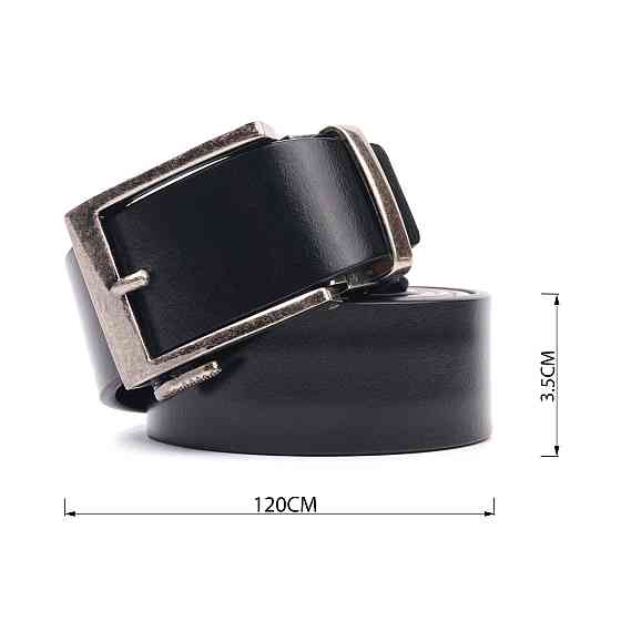 Чоловічий ремінь з цікавою автоматичною пряжкою Vintage 20379 Чорний Київ