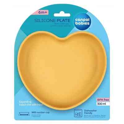 Тарілка дитяча Canpol babies силіконова Серце - жовта (80/309_yel) Вінниця