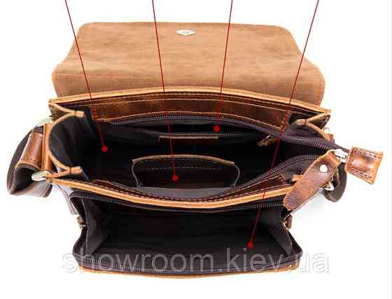 Сумка чоловіча шкіряна середніх розмірів Leather Collection (7433) коричневий Київ