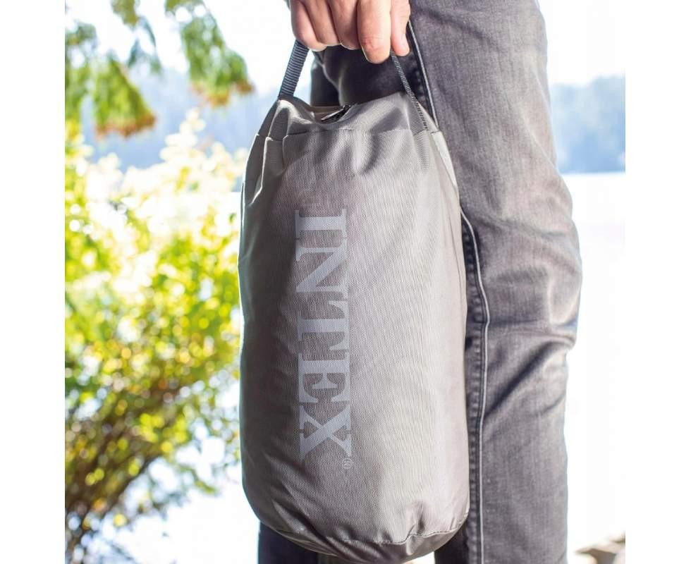 Матрац надувний одномісний велюровий Intex з електронасосом USB та сумкою 76x191x17 см Зелений (64097) Чернігів - фото 5