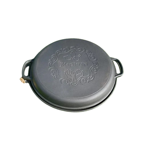 Казан "узбецький" WOK чавунний 15л з кришкою-сковородою гриль V15СРGr Майстерня Житомир - фото 4