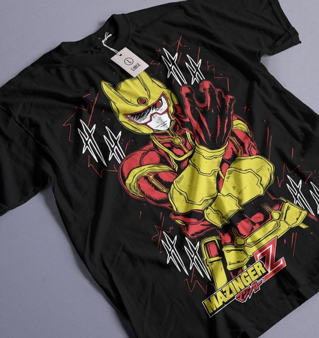 Футболка мужская аниме Мазингер З Раре Лого оверсайз (S/M/L) Черний AnimeJ1181 Днепр - изображение 7