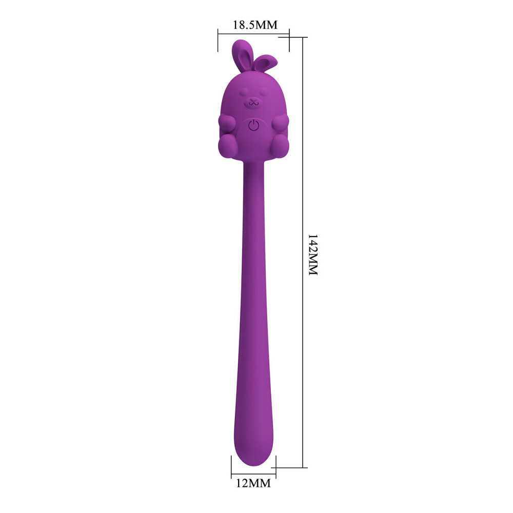 Міні-вібратор на паличці PRETTY LOVE Cute Bunny гнучкий, фіолетовий, 14.2 х 1.8 см Sex Aura Київ - фото 9