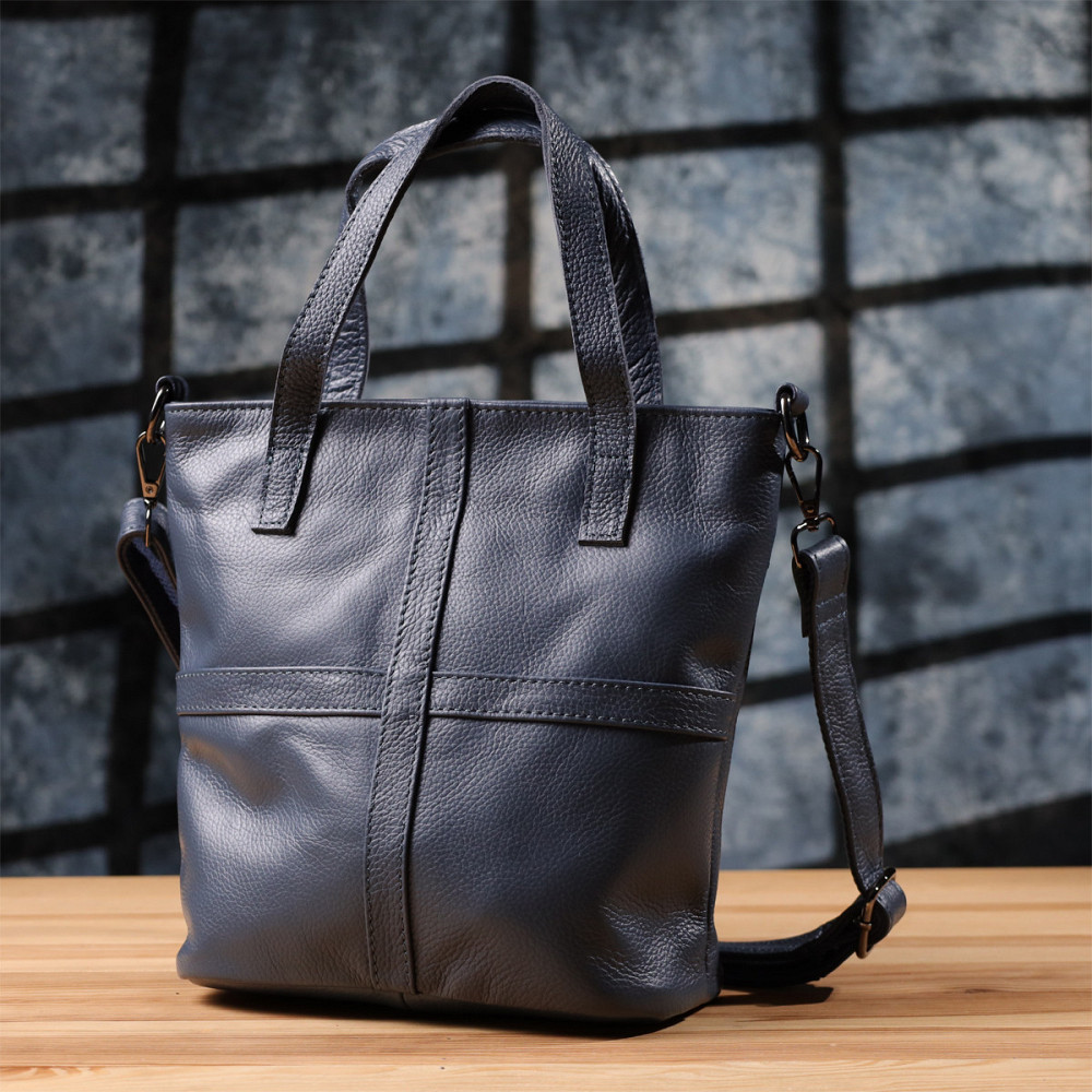 Красива сумка жіноча з натуральної шкіри Vintage 22995 Синій Київ - фото 10