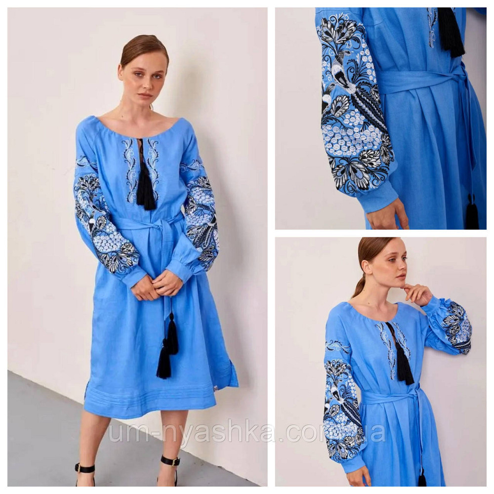 Жіноча лляна вишита сукня Петриківка-Жар-Птиця Кривий Ріг - фото 1