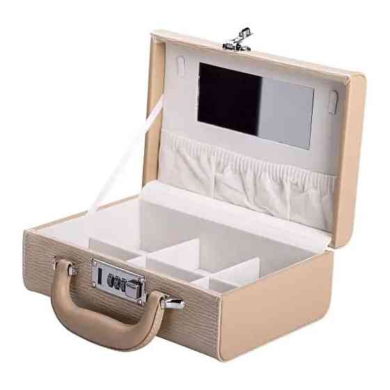 Шкатулка для украшений из эко кожи 2 яруса с кодовым замком органайзер для ювелирных изделий HP-5-24CR Киев