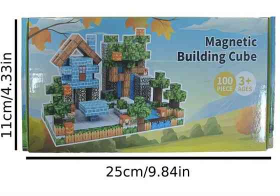 Магнітний конструктор Minecraft (Майнкрафт) 100 деталей – 3D блоки,  набір для дітей Киев