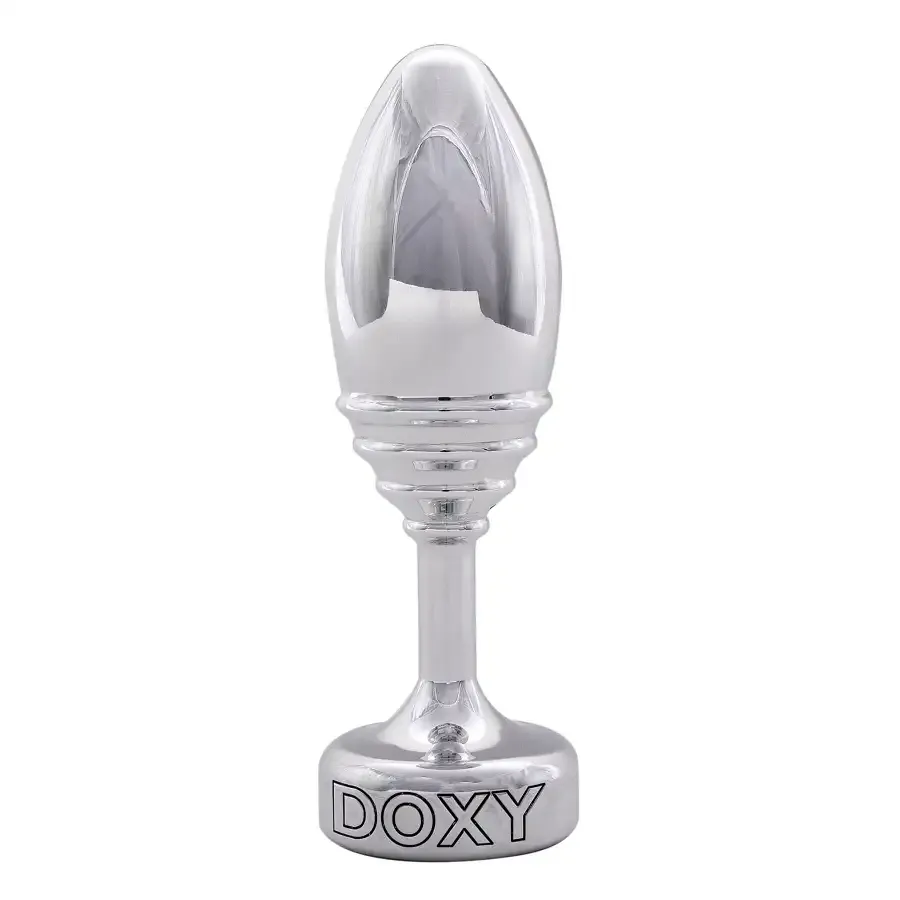 Металева анальна пробка DOXY Butt Plug RIBBED, ребриста, діаметр 3,3 см Львів - фото 1