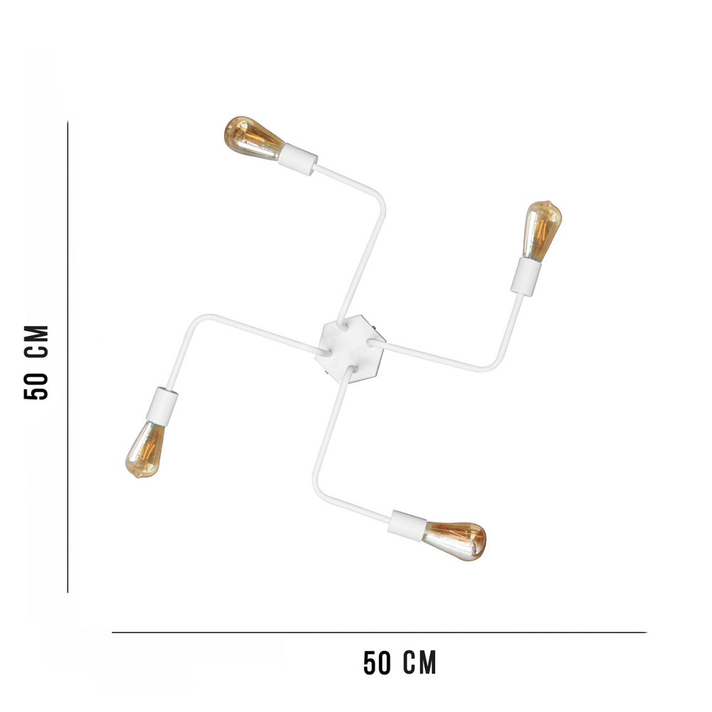 Потолочная люстра паук белая на 4 лампы Maze NL 5050/4WH Одесса - изображение 2