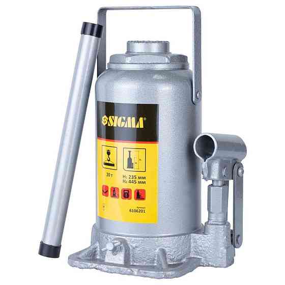 Домкрат гидравлический бутылочный 20т H 235-445мм Standard SIGMA (6106201) Ровно