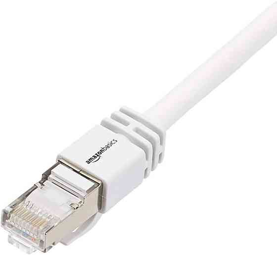Кабель Amazon Basics RJ45 Cat7 1.5м білий екранований 10Gbps 600MHz мережевий патч шнур Київ