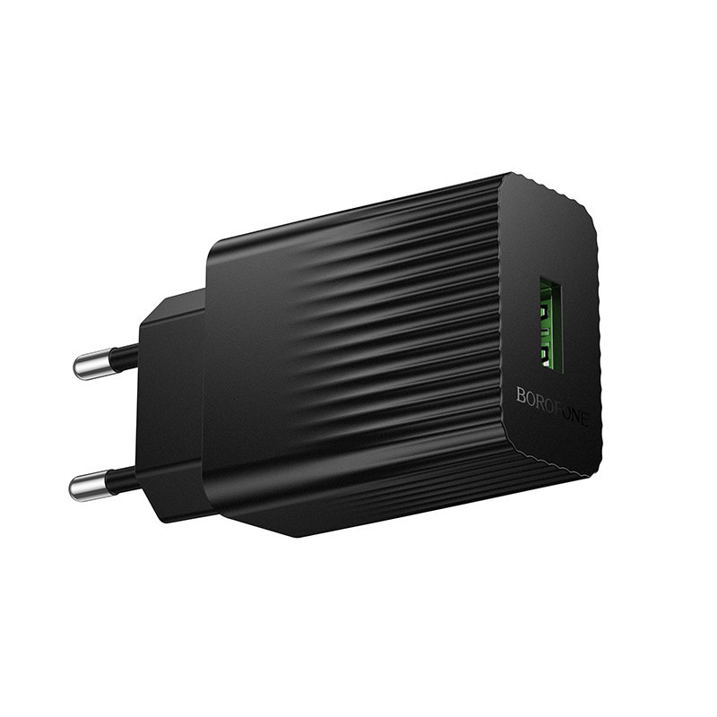 Мережевий зарядний пристрій BOROFONE BAS72A Source single port QC3.0 charger Black Одеса - фото 4