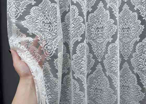 Тюль жакард VR-Textil Корона № 1320т Арка на кухню колір білий 250х150 см (53-0123) Київ